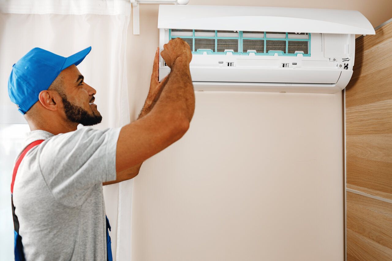 AC installation by HVAC technician