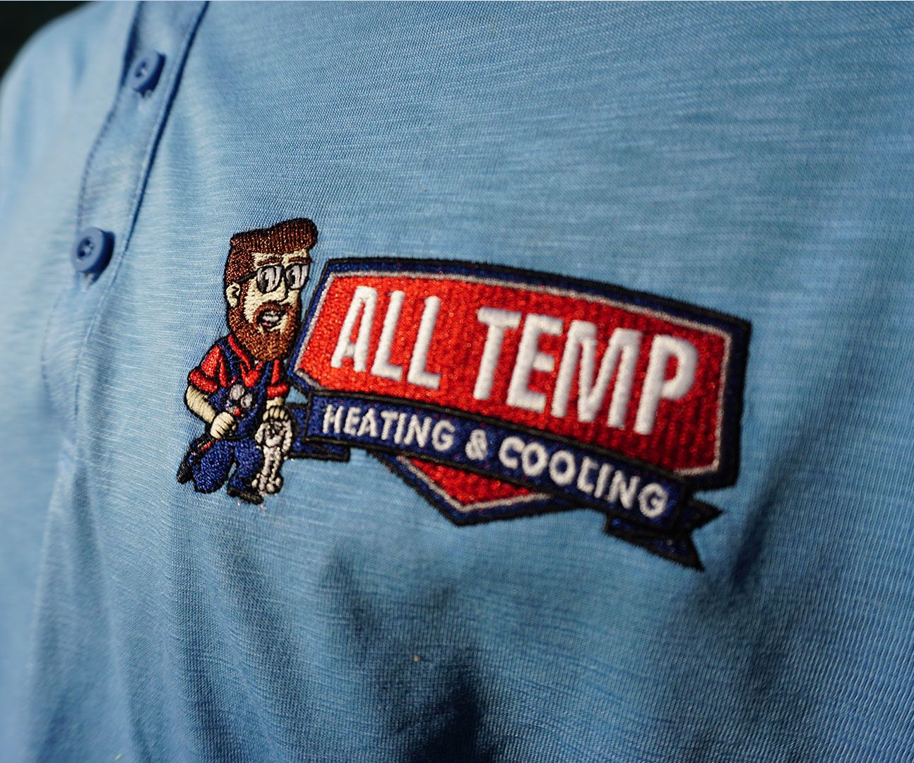 All Temp HVAC logo on T-shirt