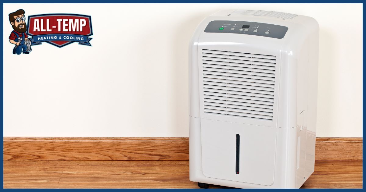 Home dehumidifier on wooden floor