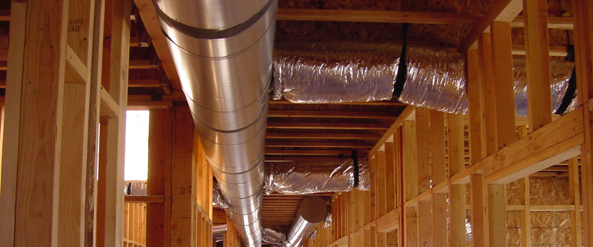 Ductwork placed in new construction of a residential home